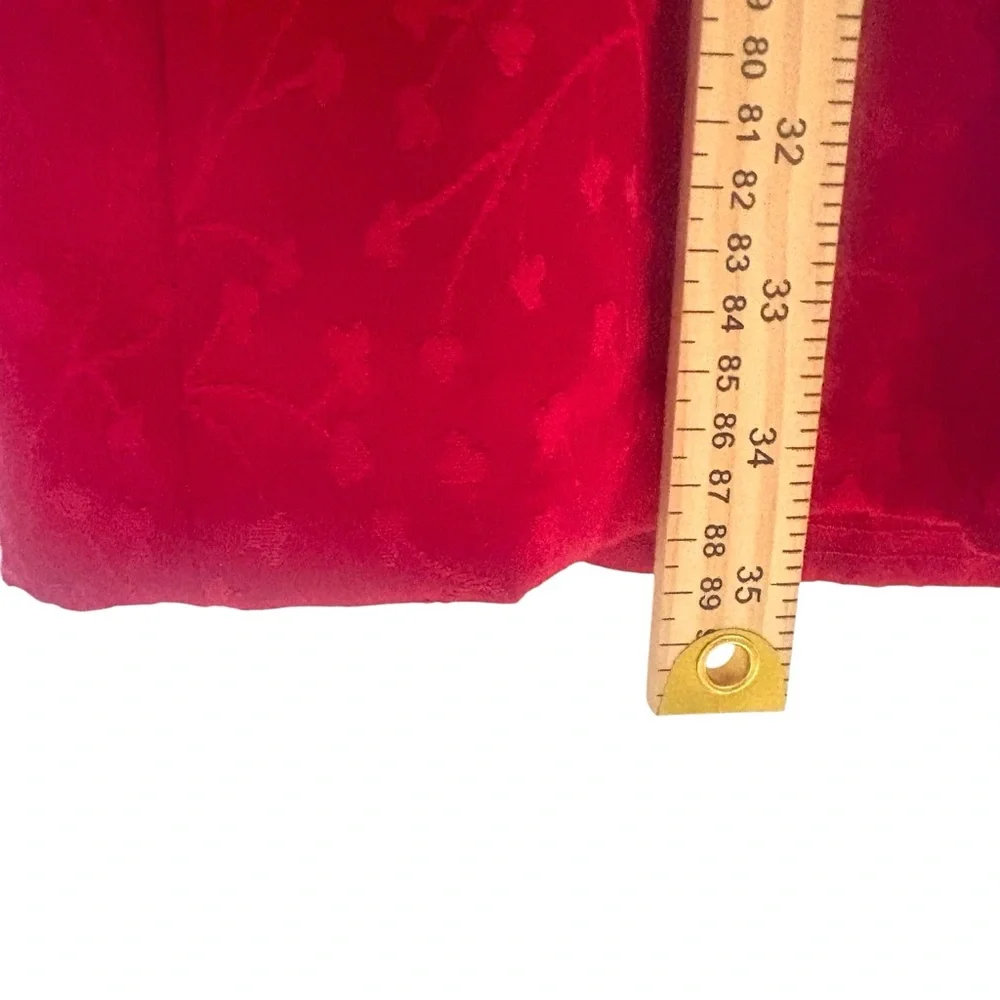 Vintage Red Qipao Mandarin Collar Mini Dress Frog Closures Sz Medium Made In USA - Picture 9 of 15